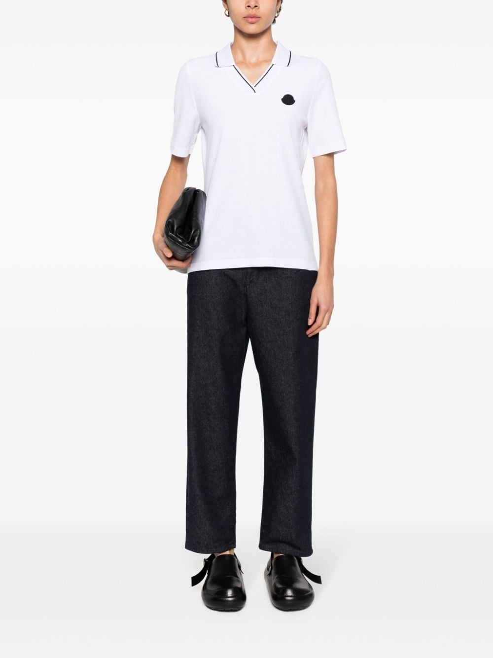 logo-patch tapered-leg jeans - 2