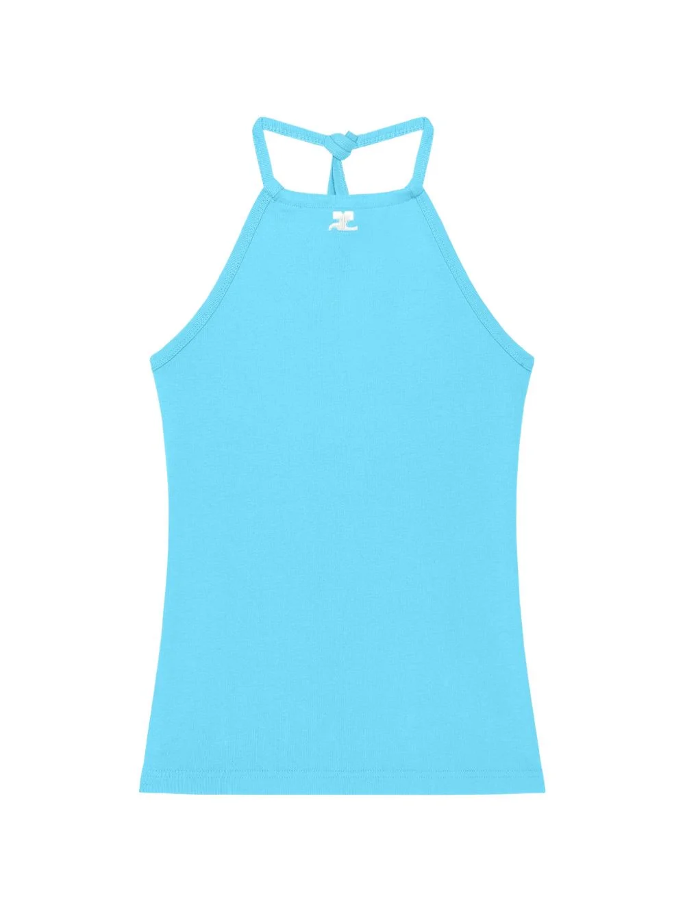 logo-embroidered halterneck top - 1