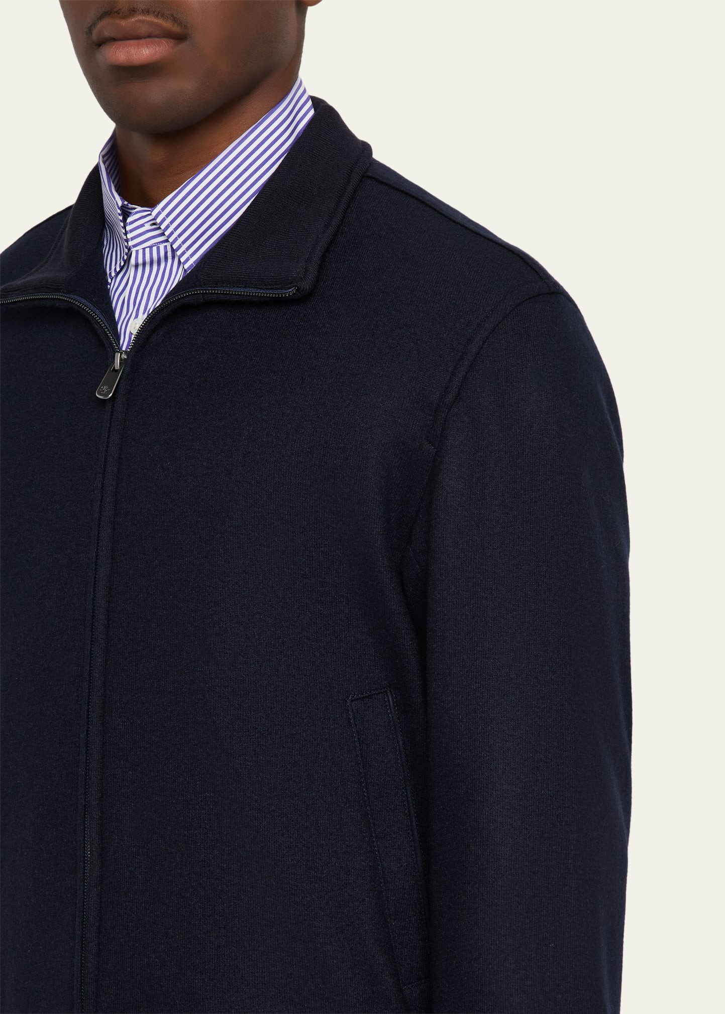 Men's Double-Face Cashmere Full-Zip Jacket - 5