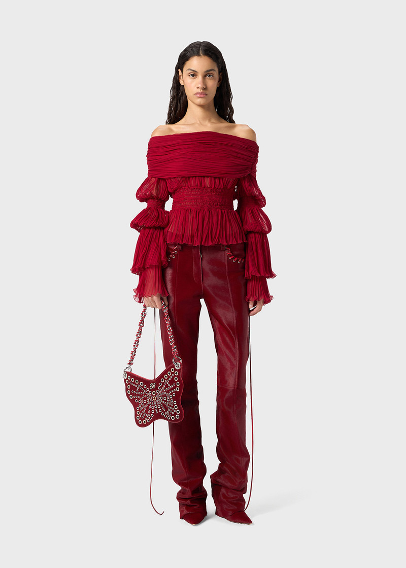 Blumarine CRINKLED SILK CHIFFON BLOUSE outlook