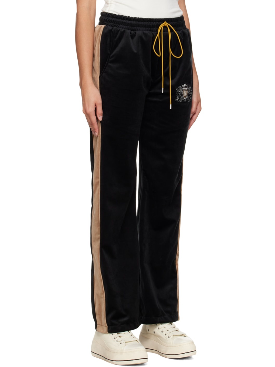 Black Embroidered Lounge Pants - 2