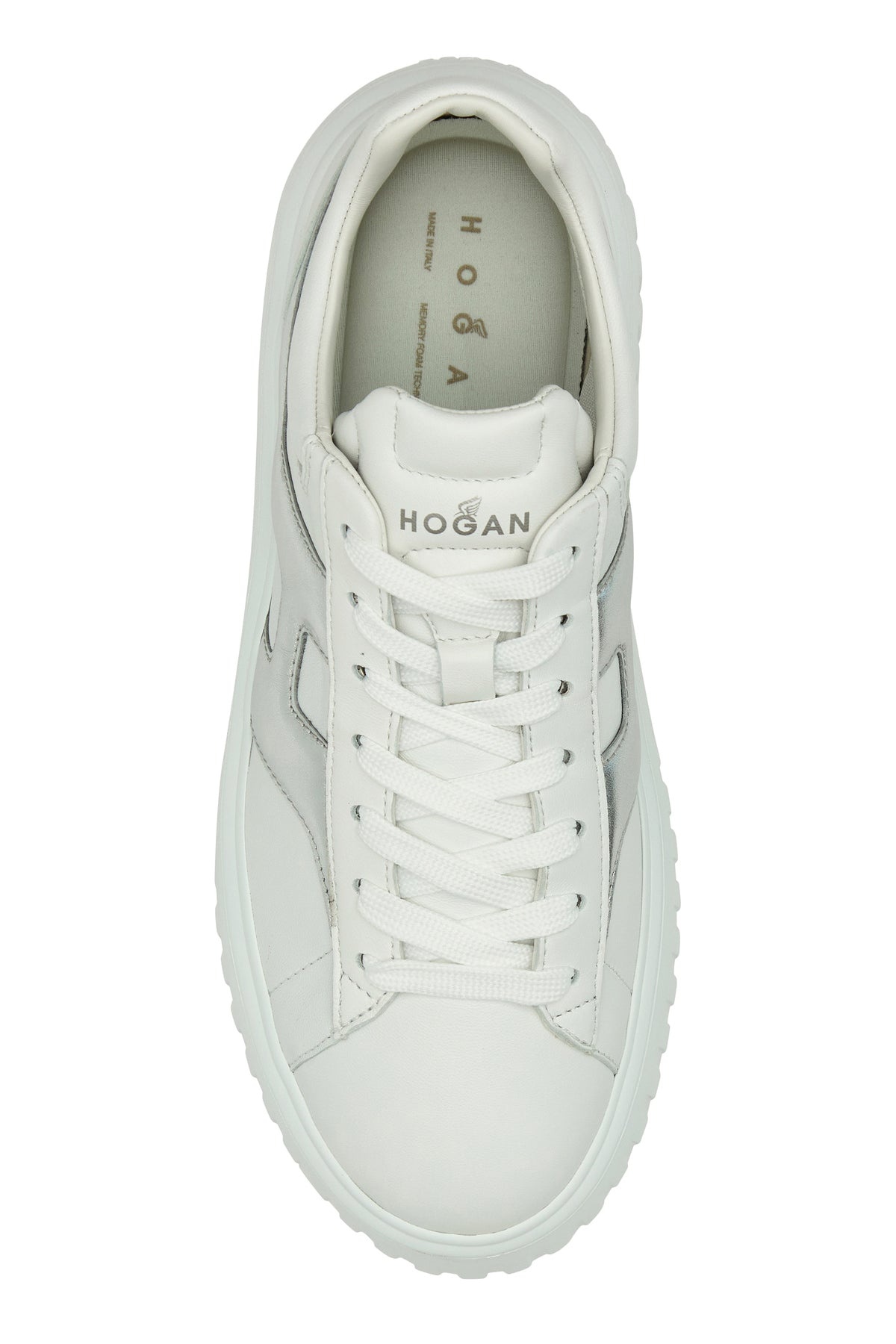 White nappa leather H-Stripes sneakers - 4