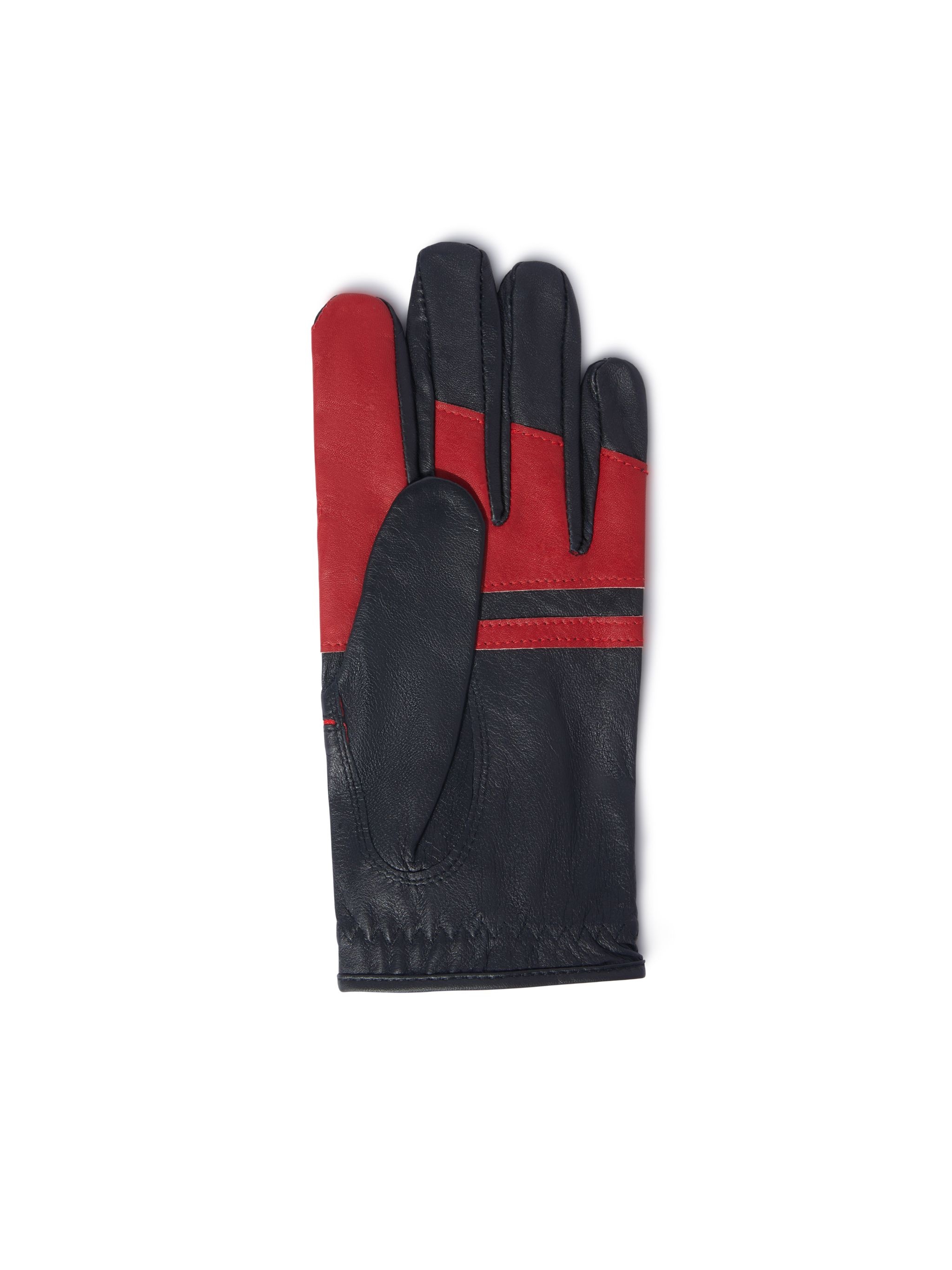 Black/red Leather Golf Gloves - 2