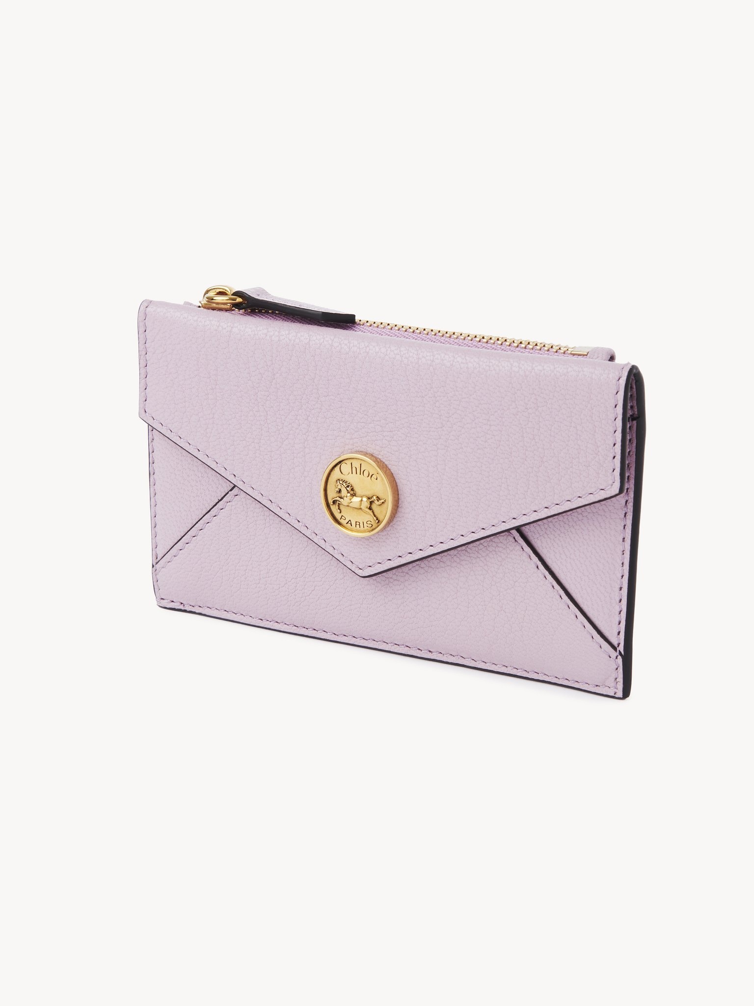 SMALL ENVELOPE PURSE WITH CARD SLOTS IN GRAINED LEATHER - 2