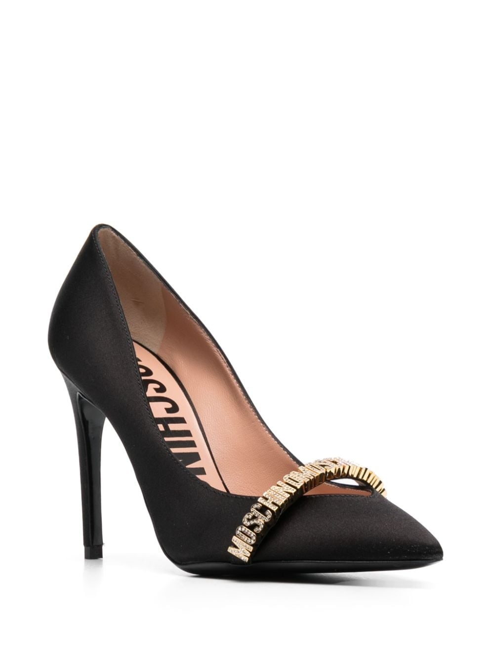 100mm logo-lettering leather pumps - 2