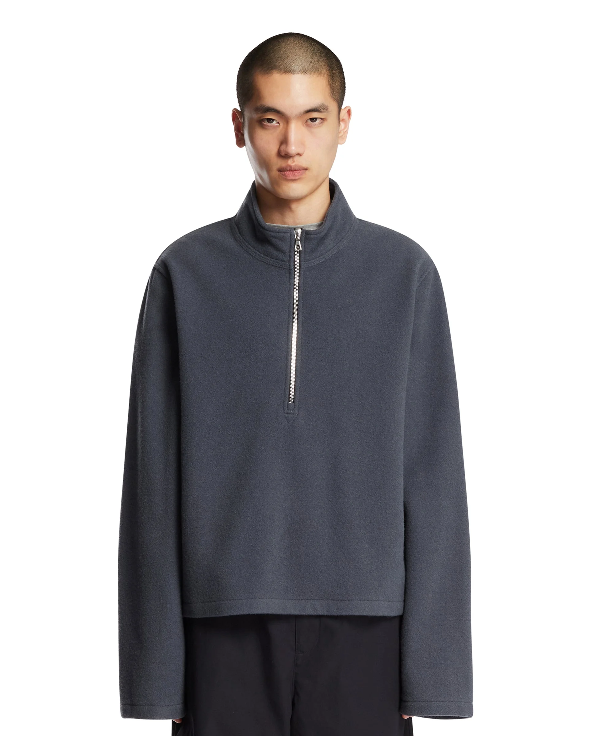 Gray Wool Fleece Sweater - 1