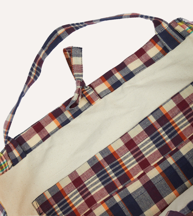 Patchwork Madras Cotton Tote Bag 4