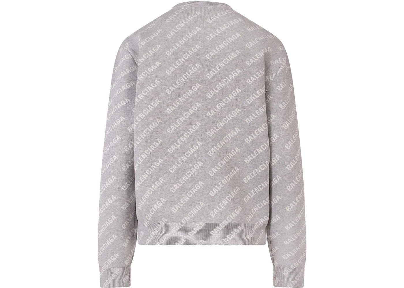 Balenciaga Women's All-Over Logo Motif Sweater Grey - 2
