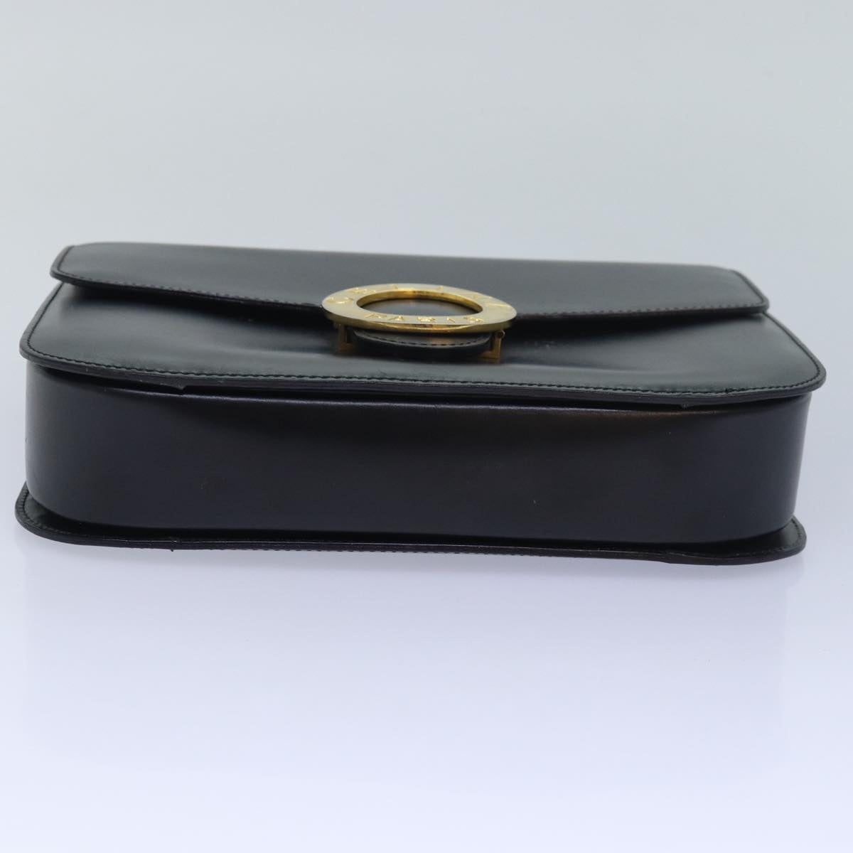 CELINE Circle Hand Bag Leather Black - 5