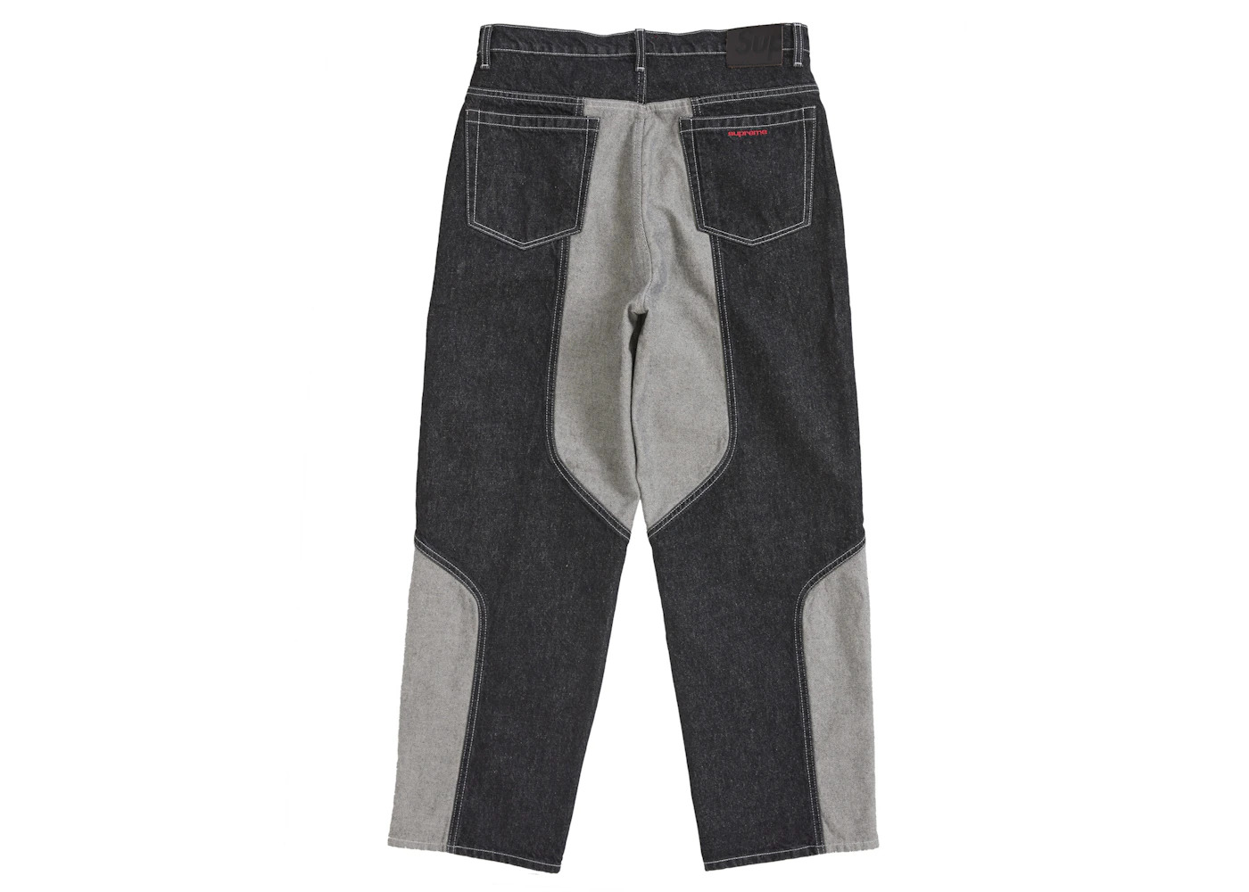 Supreme 2 Tone Paneled Baggy Jean Black - 2