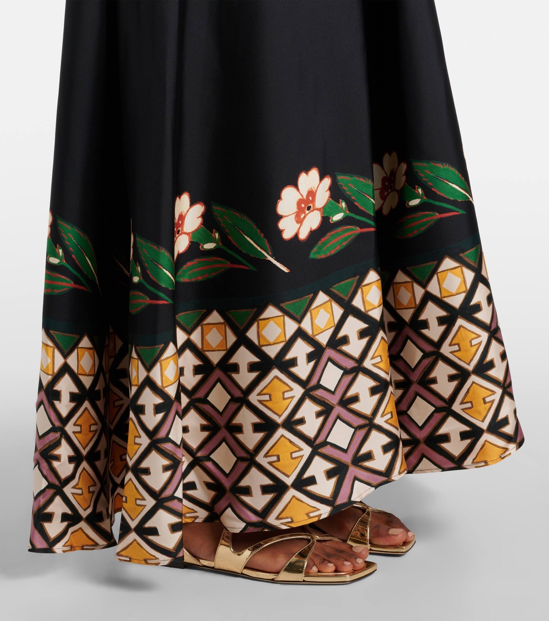 Magnifico printed silk twill maxi dress - 6