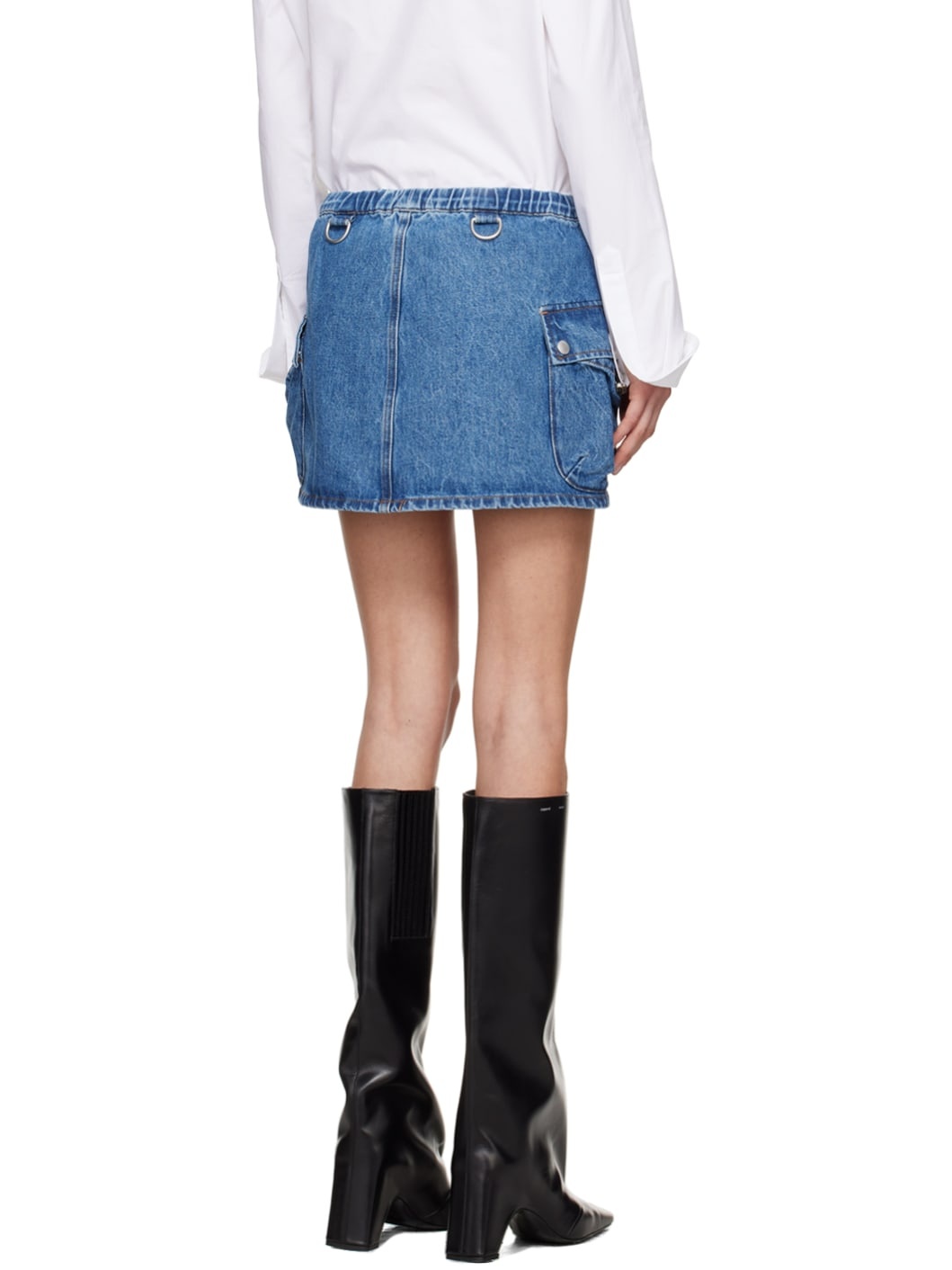 Blue Faded Denim Miniskirt - 3