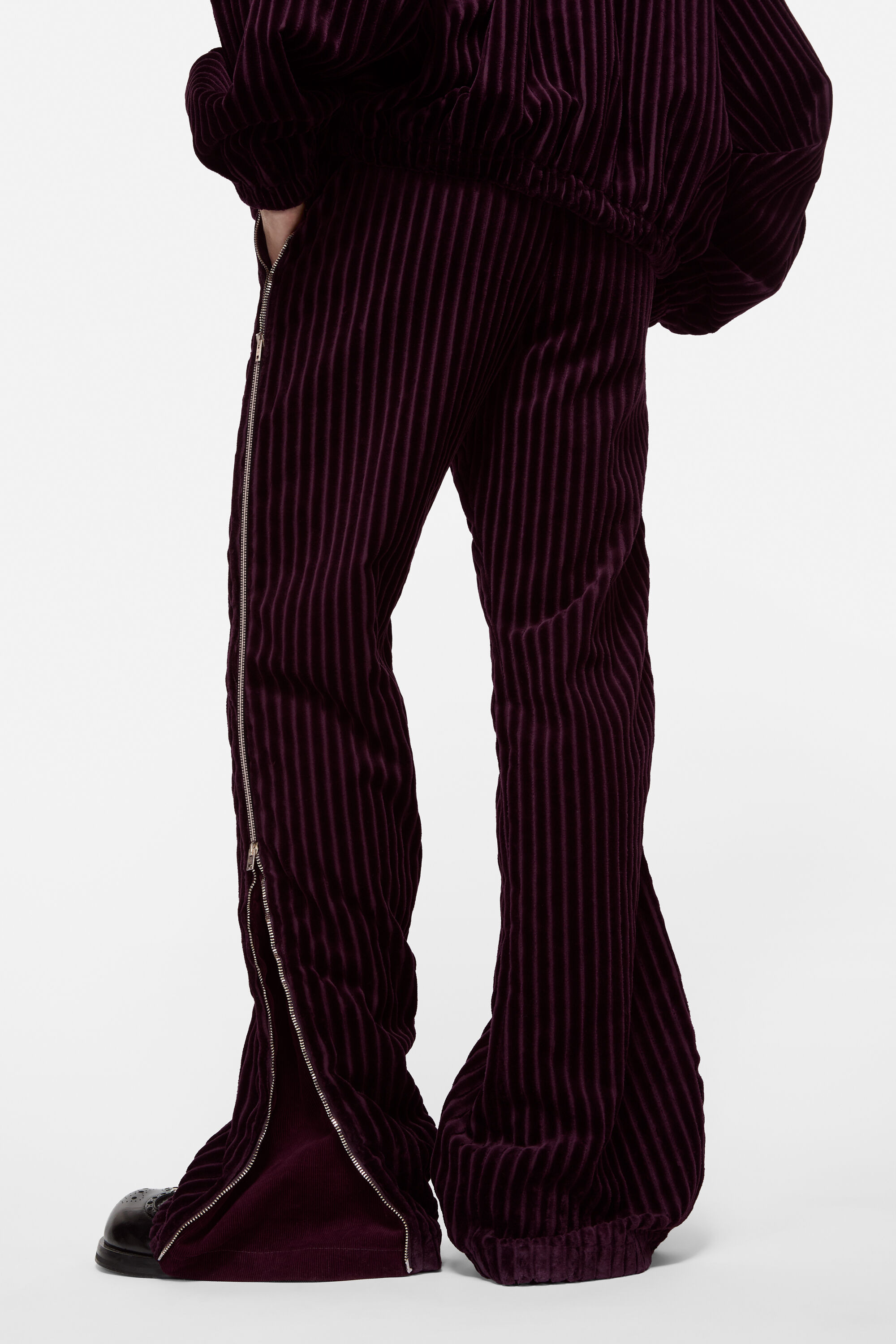 Corduroy trousers - Burgundy - 4