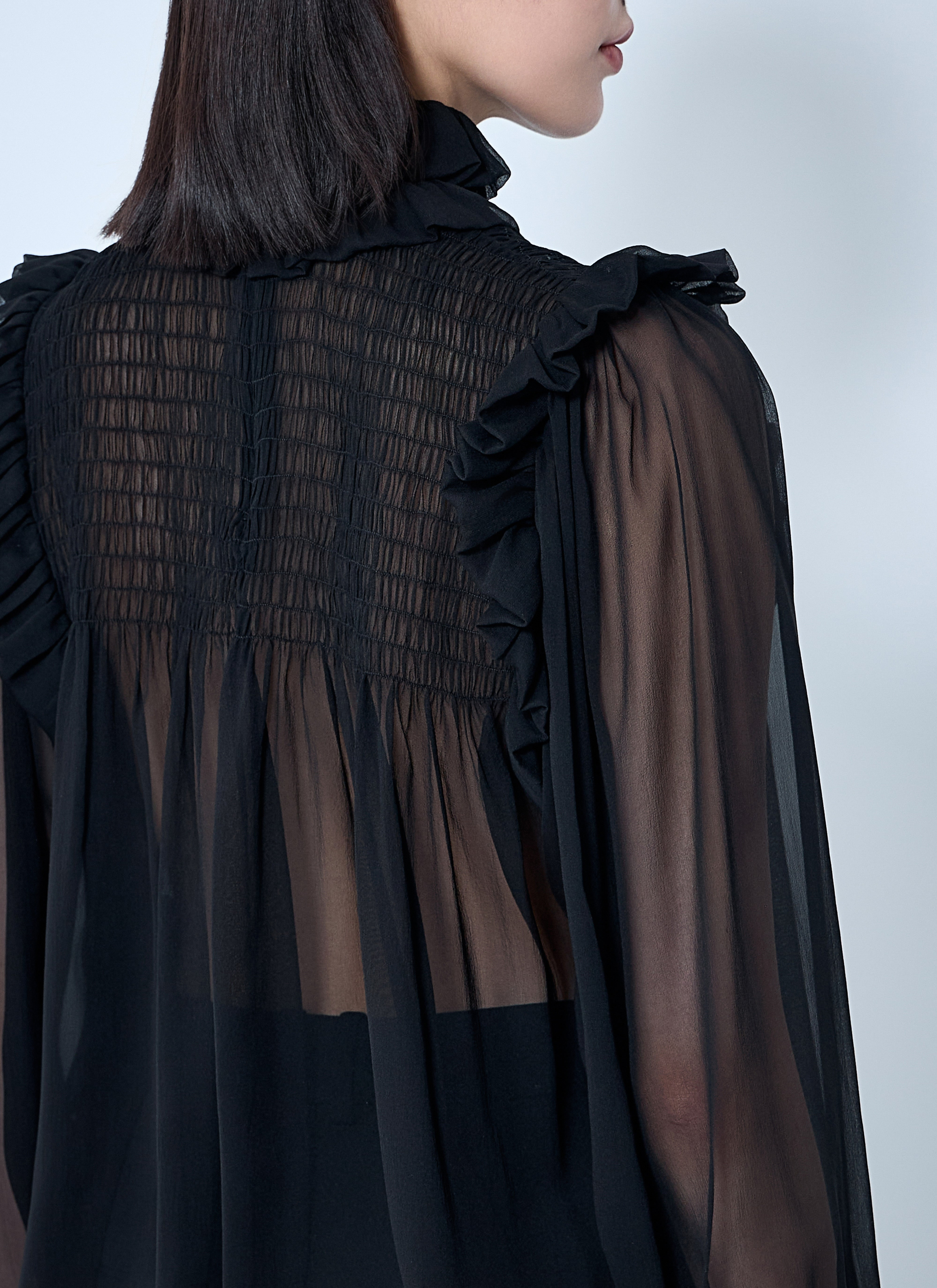 Saint Laurent Women Ruffled Silk Blouse - 6