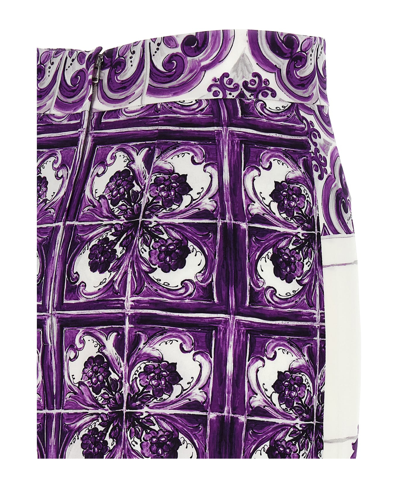 'maiolica' Print Silk Skirt - 4