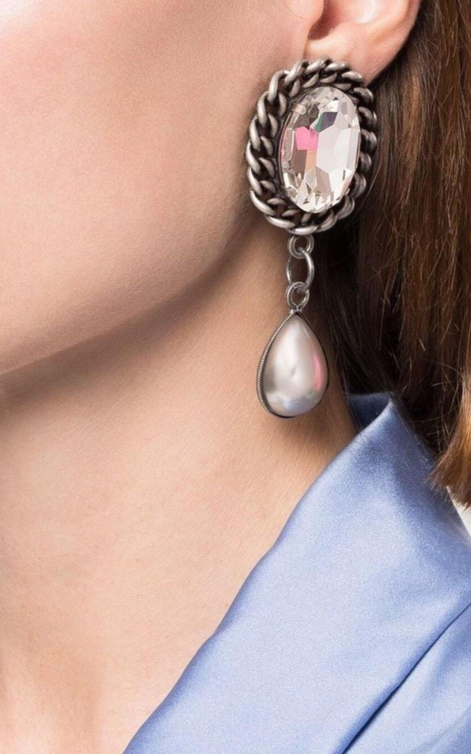 Pearl Drop Clip-On Earrings - 2