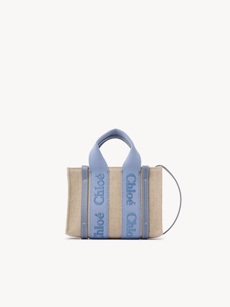 MINI WOODY TOTE BAG IN LINEN 1