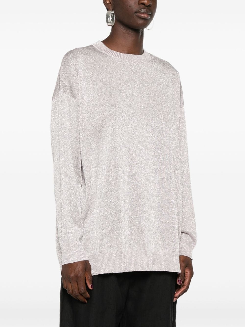 metallic knit jumper - 3