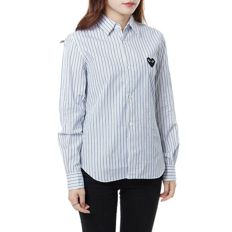 (WMNS) COMME des GARCONS PLAY Striped Shirt Black Emblem 'Blue' AZ-B005-051-1 - 4
