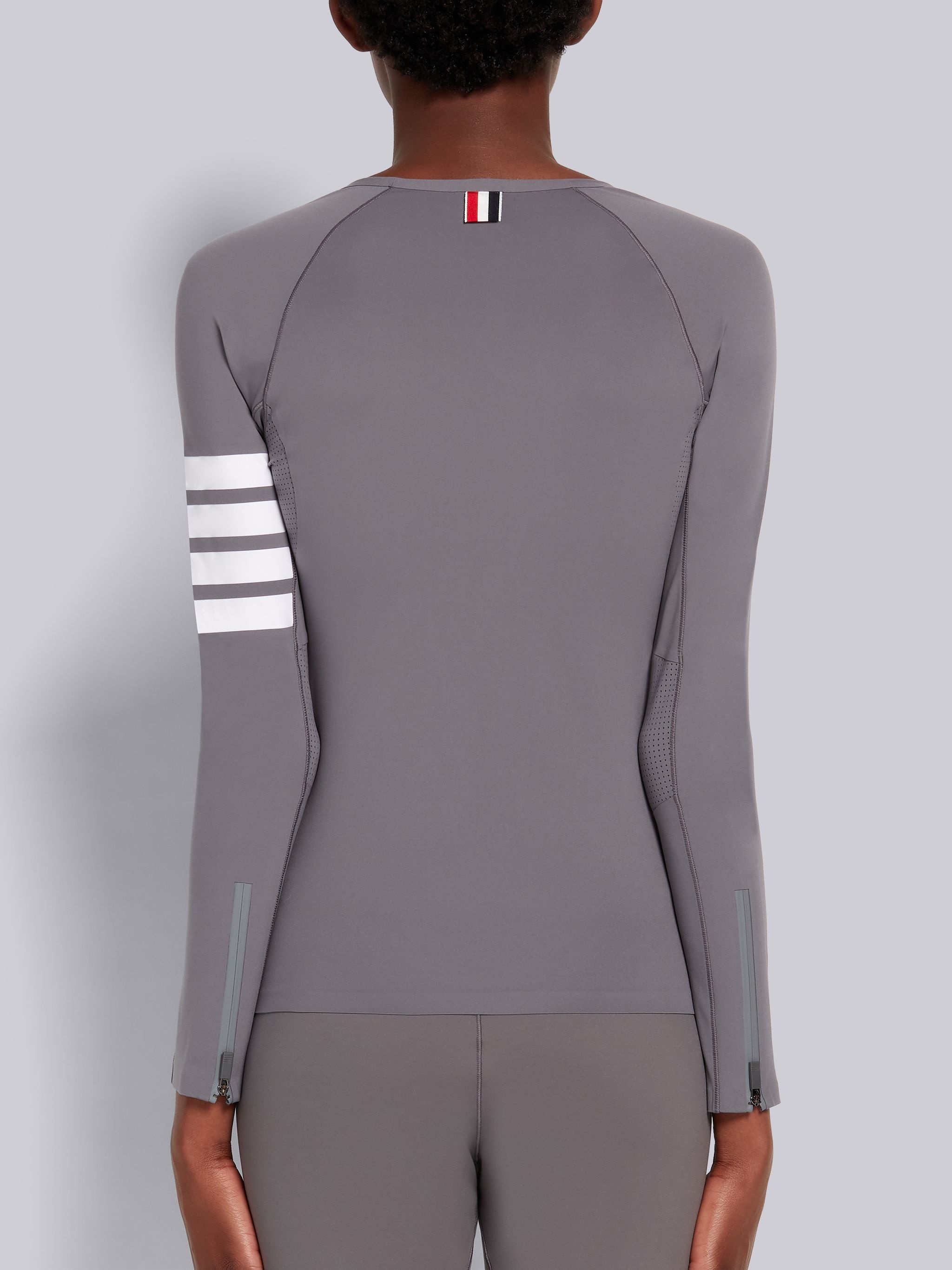 Medium Grey Piece-dyed Interlock 4-Bar Compression Tee - 3