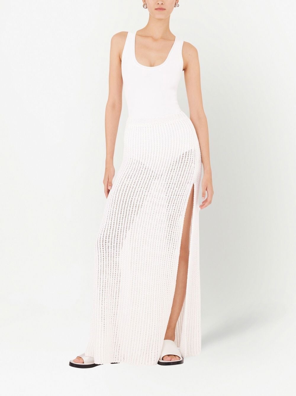 side-slit knit skirt - 2