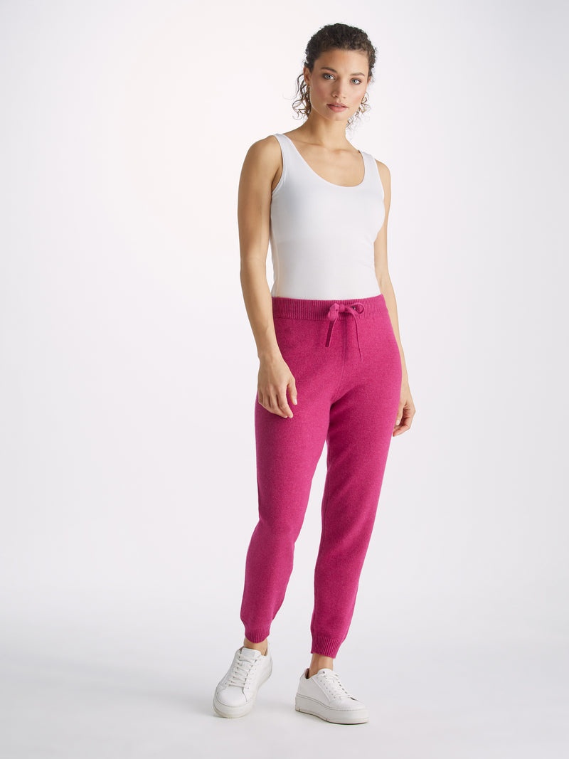 Derek Rose Women's Track Pants Daphne Cashmere Berry