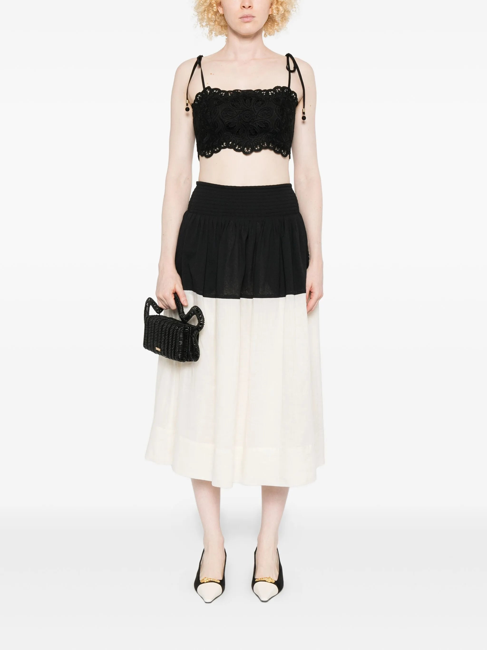 Sea Two-tone Midi Skirt - 4