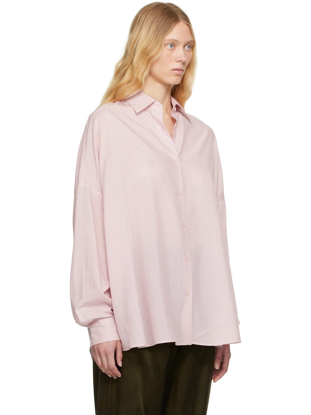 Pink Striped Cocoon Shirt - 2