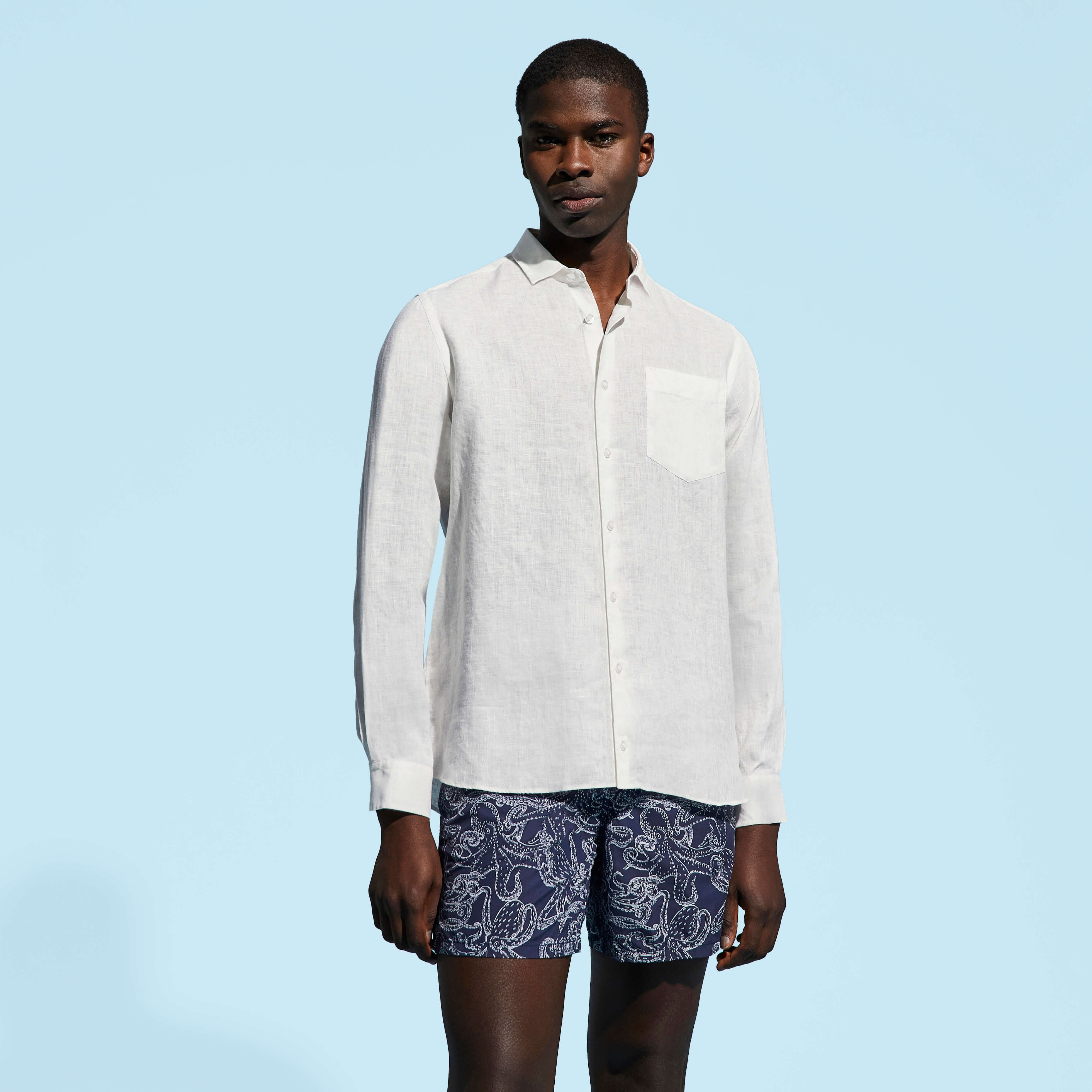 Men Linen Shirt Solid - 5
