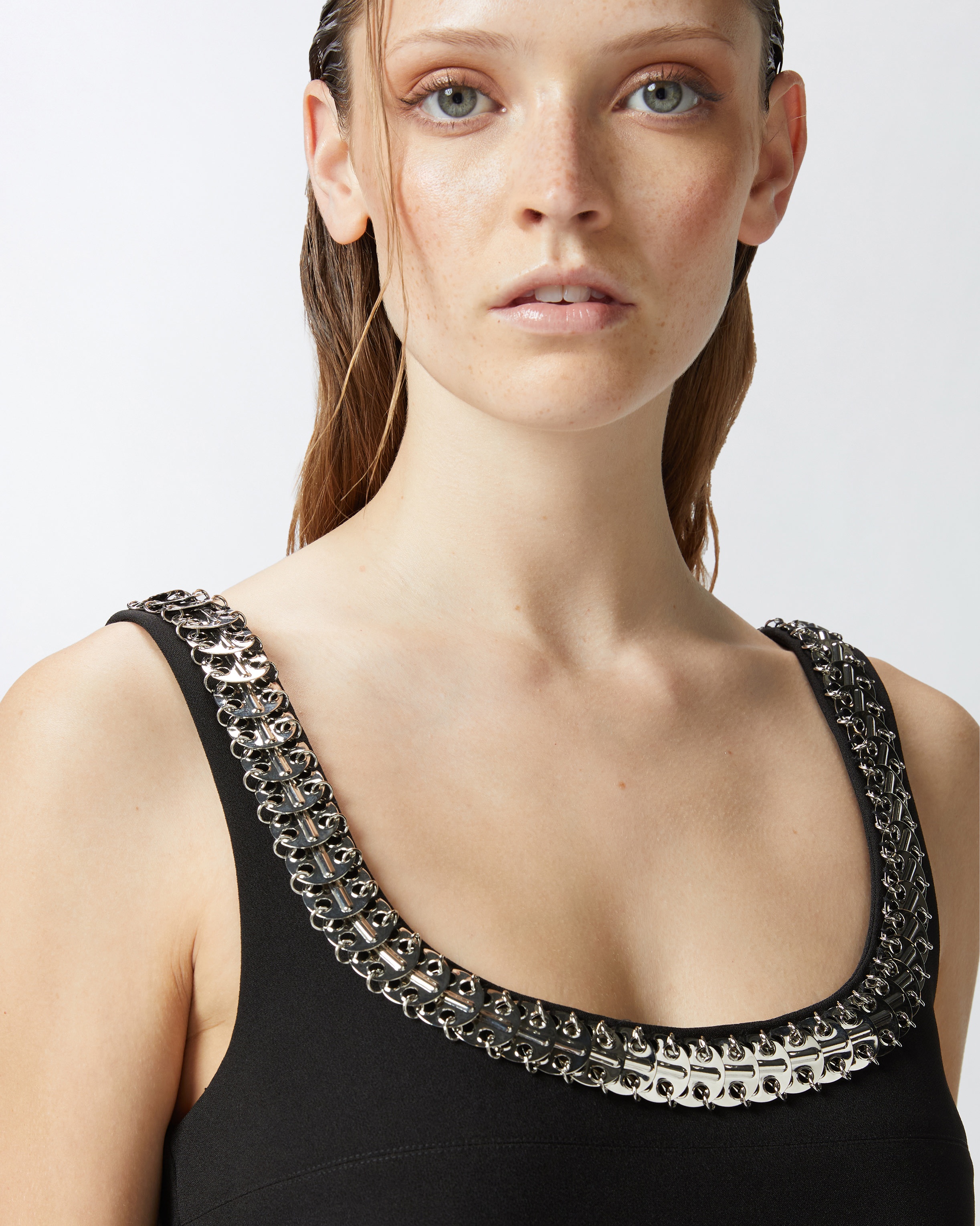 MINI CAMI DRESS WITH SHINY EMBROIDERY - 4