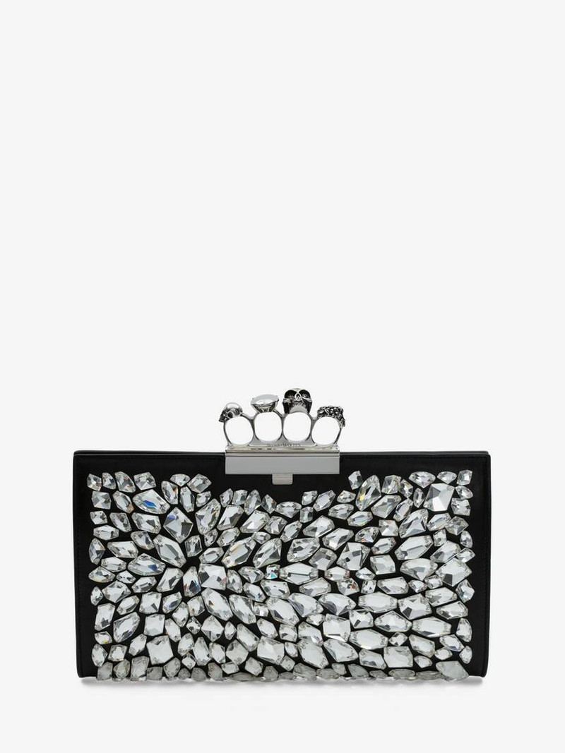 Women's Jewelled Flat Pouch in Black 1