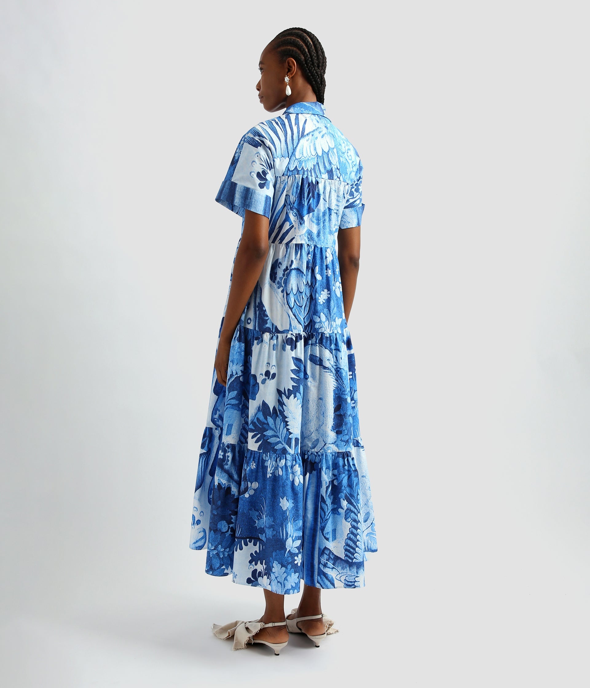 SHIRT DRESS WITH TIERED HEM - 3