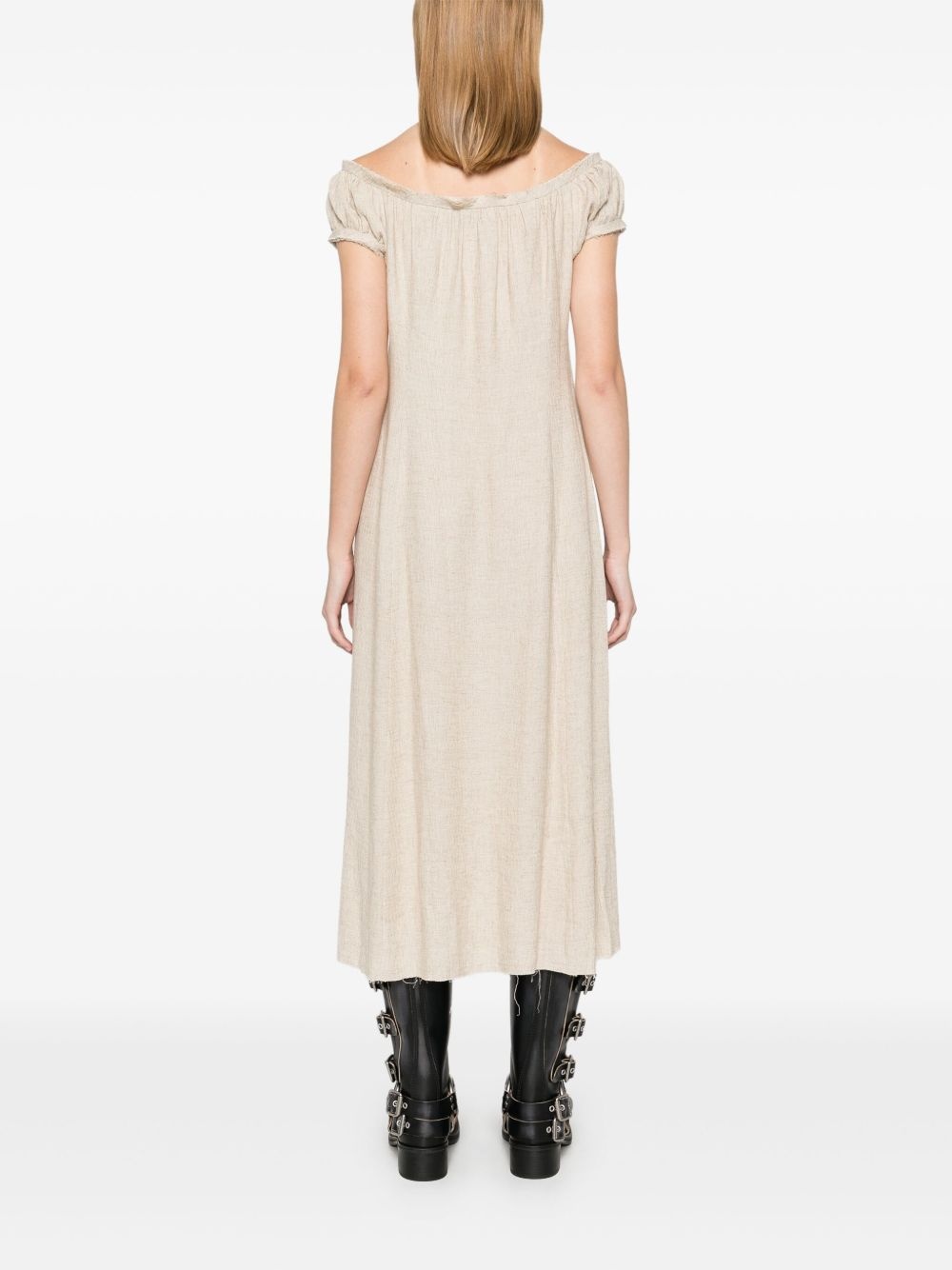 frayed midi dress - 4