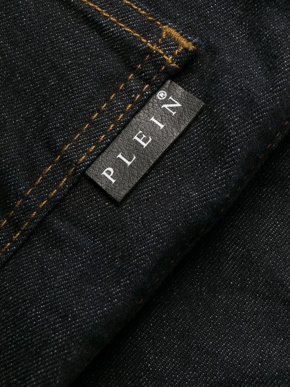 skull embroidered logo skinny jeans - 7