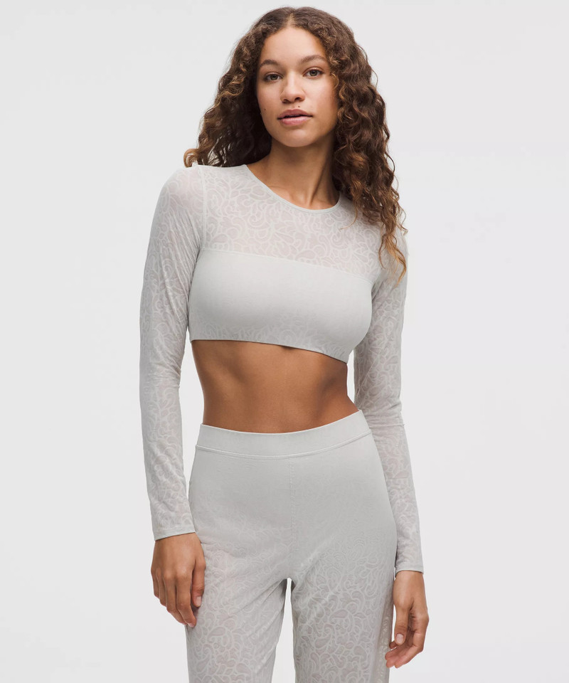 Paisley Lace Jacquard Long-Sleeve Bandeau *Light Support, A/B Cup 1