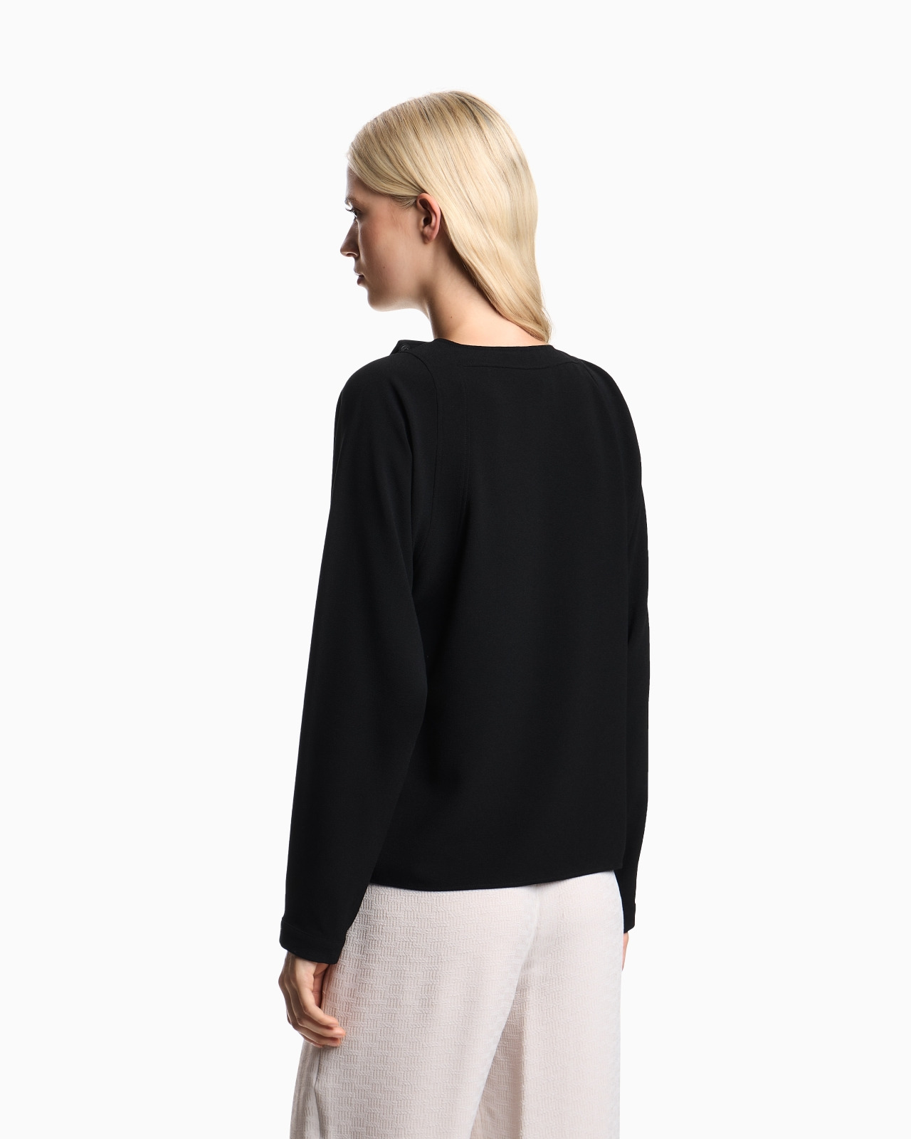 STRETCH SANDBLASTED FABRIC BLOUSE - 3