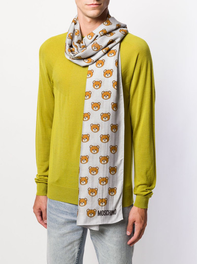 Moschino teddy bear-print scarf outlook