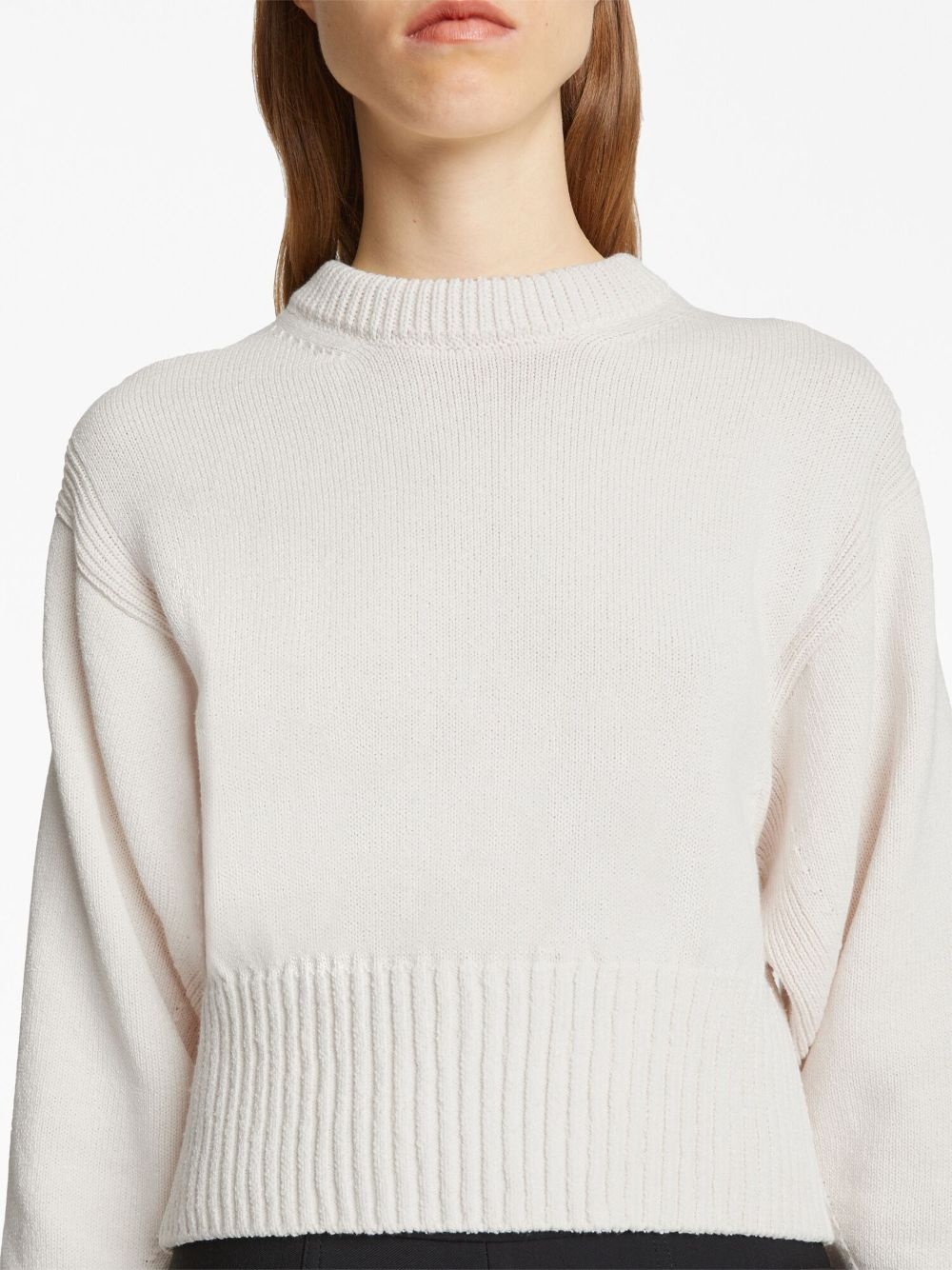 cropped cotton-blend jumper - 6