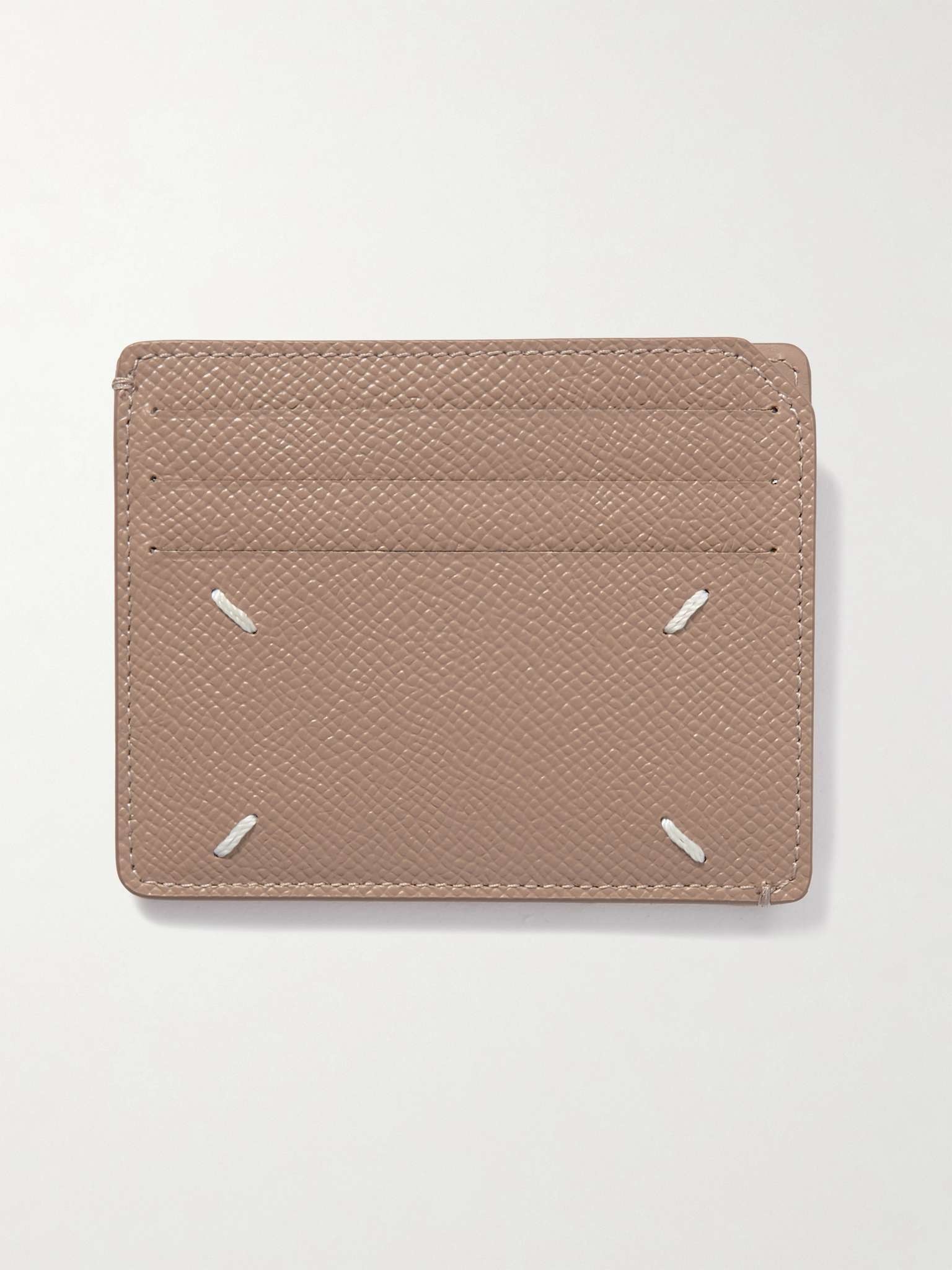 Logo-Embroidered Full-Grain Leather Cardholder - 1