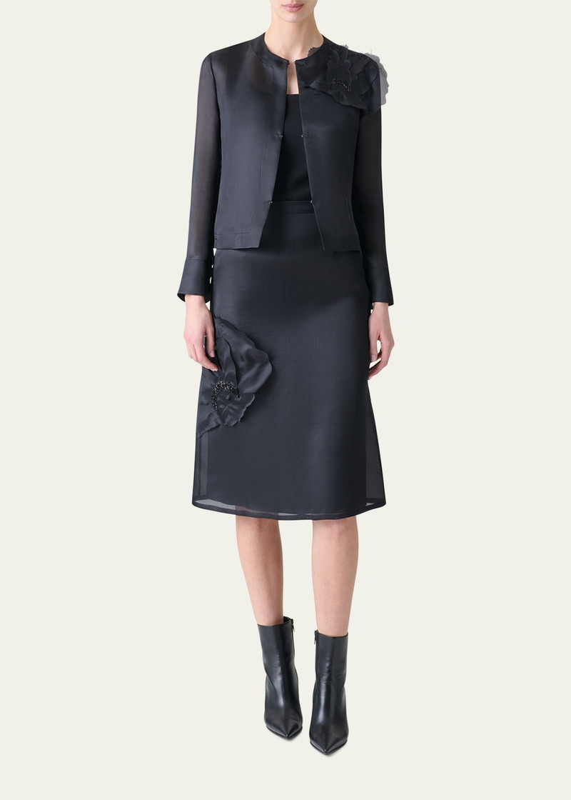 AKRIS Akio 3D Anemone Silk Organza Jacket outlook