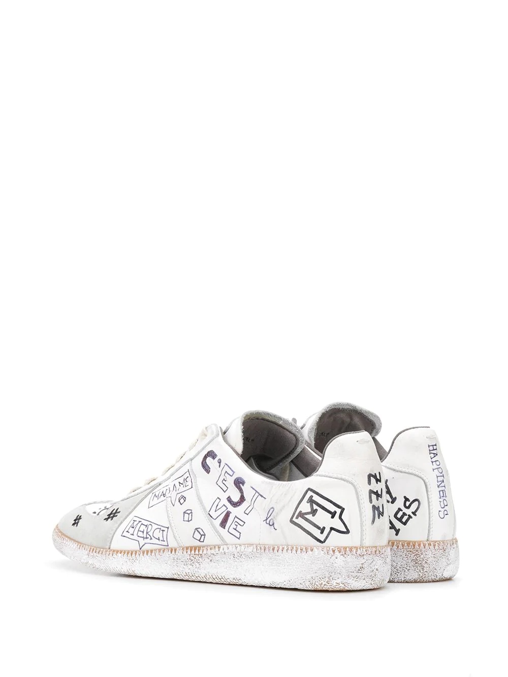 doodle print sneakers - 3