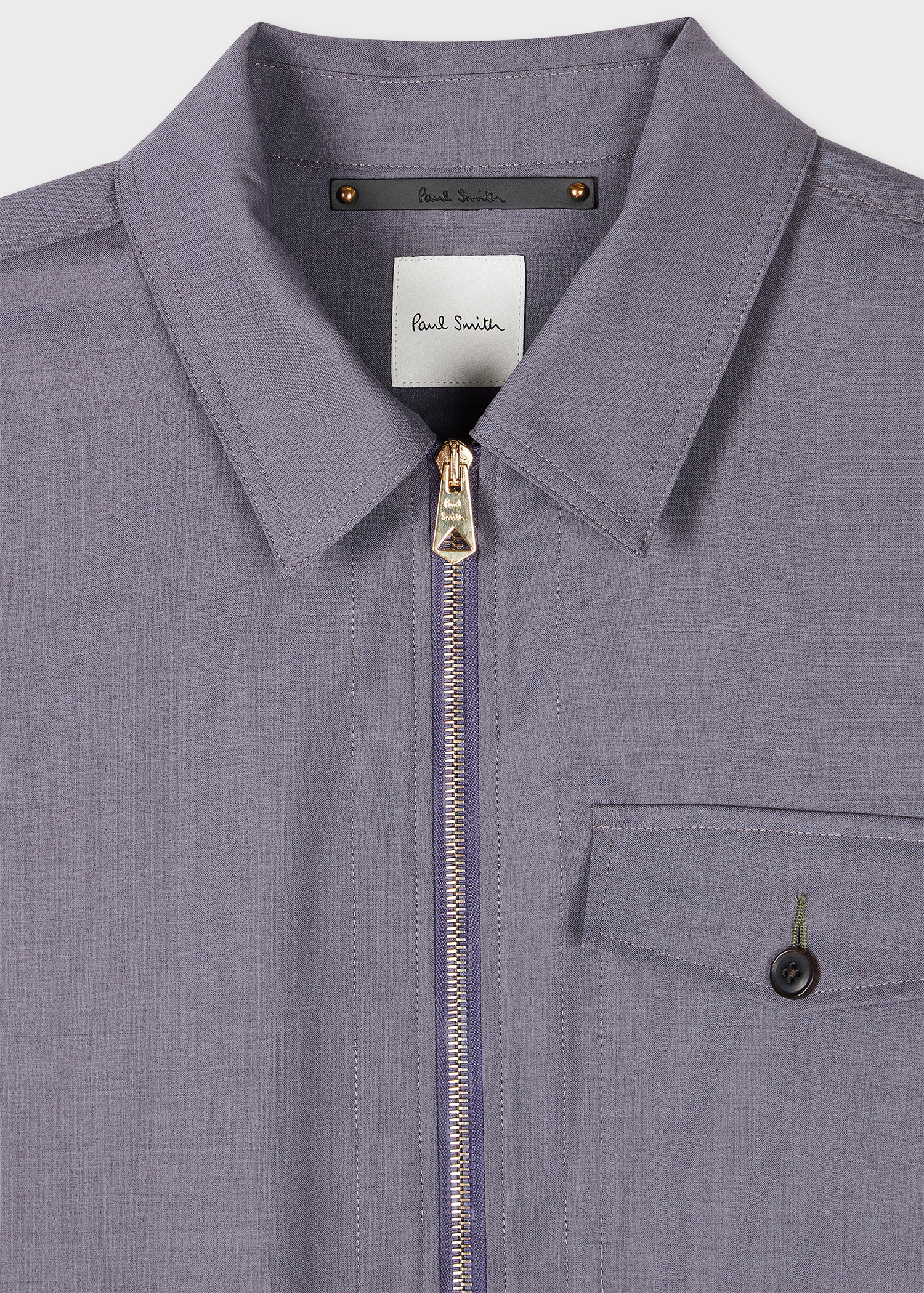 Lavender Overdyed Melange Wool Zip Jacket - 2