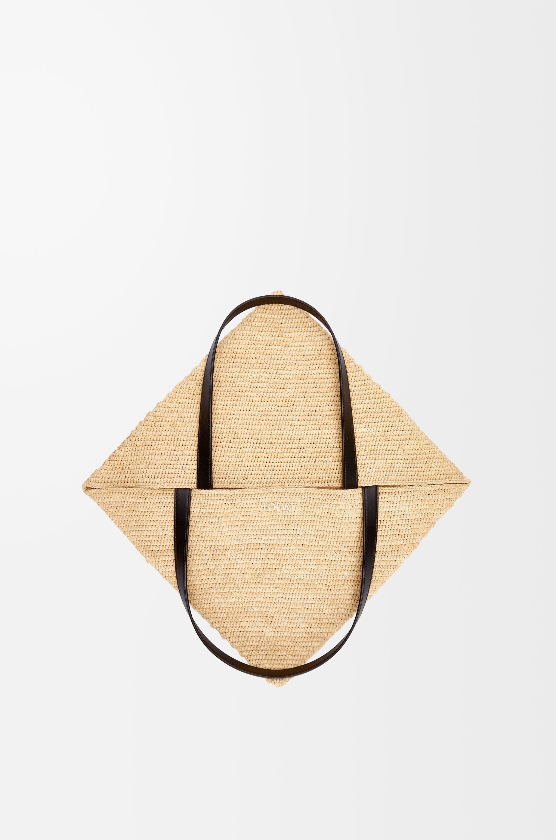 XL Puzzle Fold Tote in raffia - 8