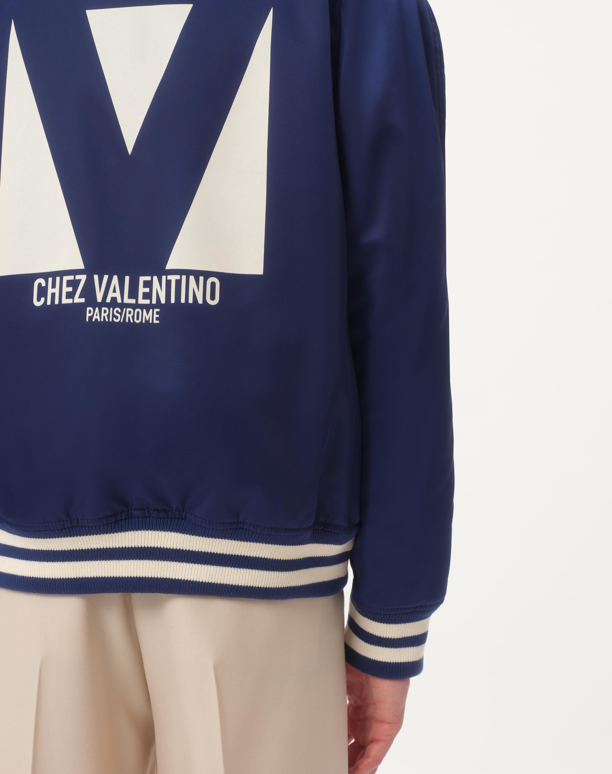 NYLON BOMBER JACKET WITH CHEZ VALENTINO PRINT - 4