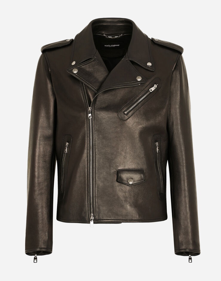 Leather biker jacket - 3