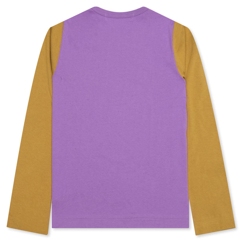 WOMEN'S BI-COLOR T-SHIRT - PURPLE/OLIVE - 2