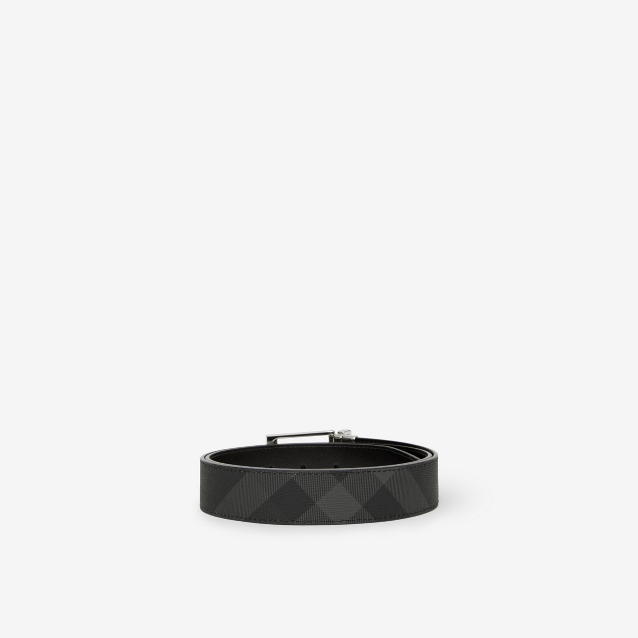 Reversible Charcoal Check and Leather Belt - 2