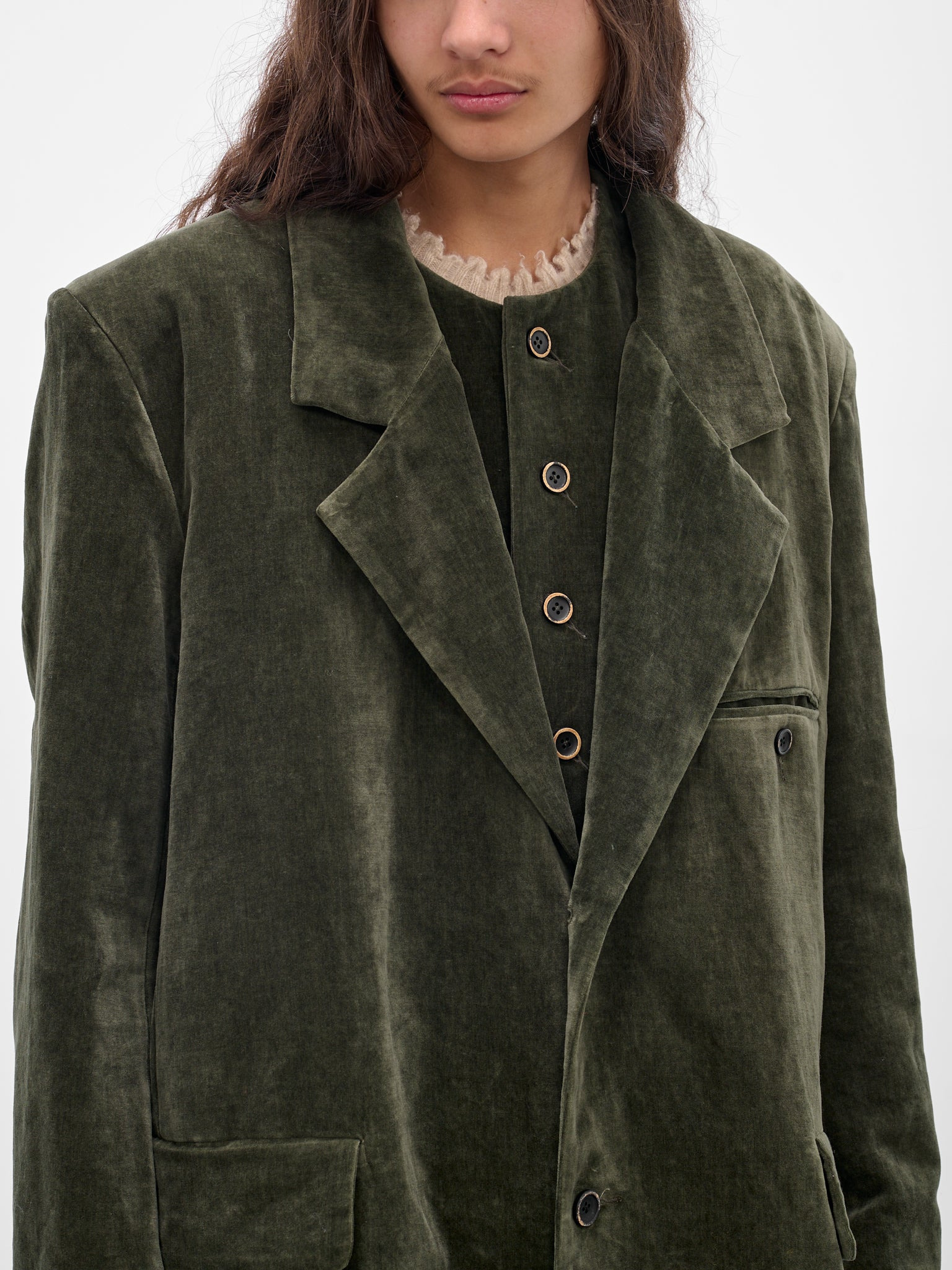 Green Velvet 'Celia' Coat - 5