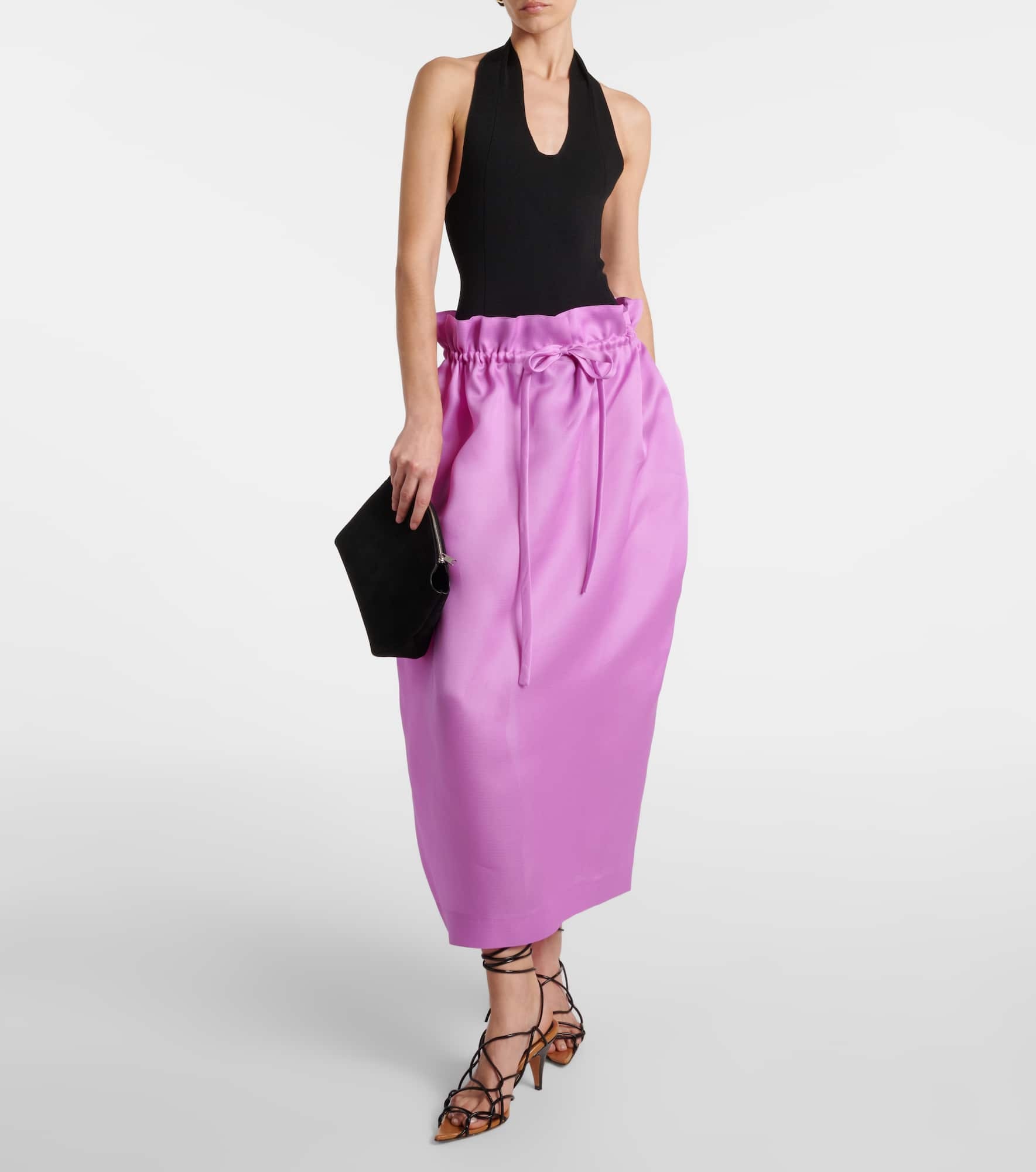 Ember silk gazar midi skirt - 2