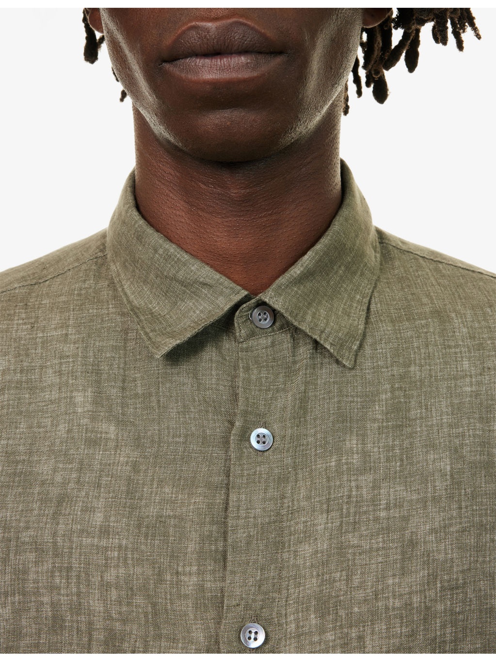 Relaxed-Fit Long-Sleeve Linen Shirt - 5
